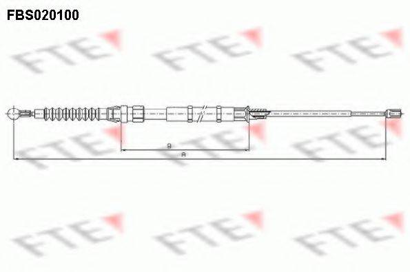 Трос, стоянкова гальмівна система FTE FBS020100