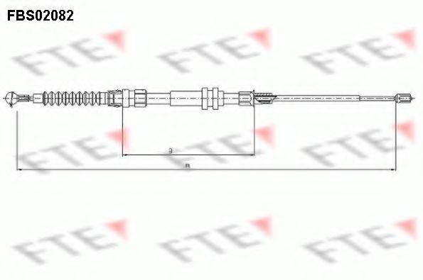 FTE FBS02082 Трос, стоянкова гальмівна система