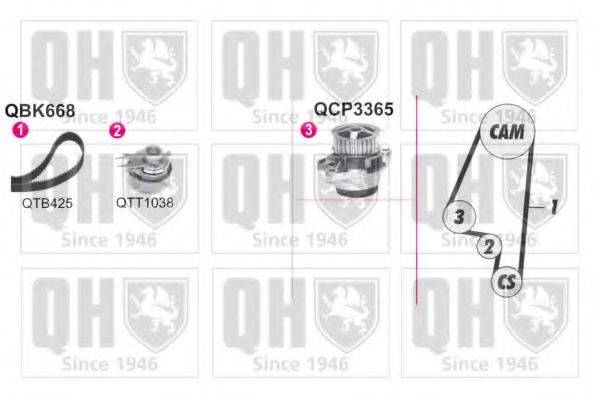 Водяной насос + комплект зубчатого ремня QUINTON HAZELL QBPK6680