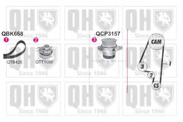 Водяной насос + комплект зубчатого ремня QUINTON HAZELL QBPK6681