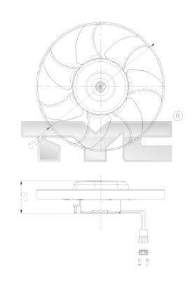 TYC 8370025 Вентилятор системы охлаждения двигателя