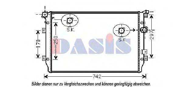 Радиатор охлаждения двигателя AKS DASIS 040014N