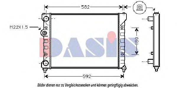 Радиатор охлаждения двигателя AKS DASIS 041970N