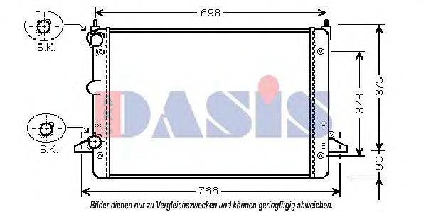 AKS DASIS 090026N Радиатор охлаждения двигателя