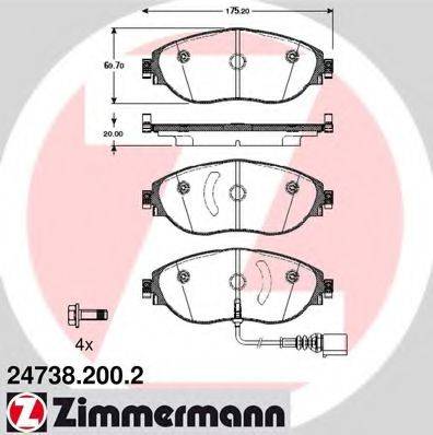 ZIMMERMANN 247382002 Комплект гальмівних колодок, дискове гальмо