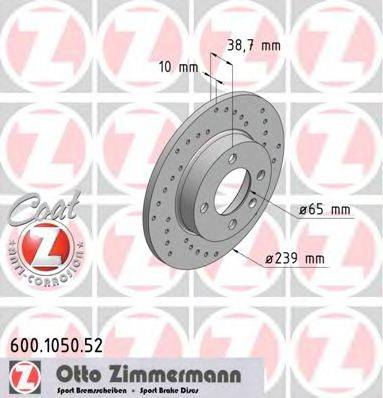 ZIMMERMANN 600105052 гальмівний диск