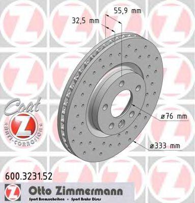 ZIMMERMANN 600323152 Тормозной диск