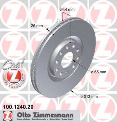 ZIMMERMANN 100124020 Тормозной диск