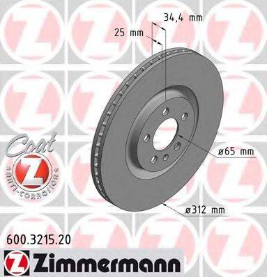 Тормозной диск ZIMMERMANN 600.3215.20