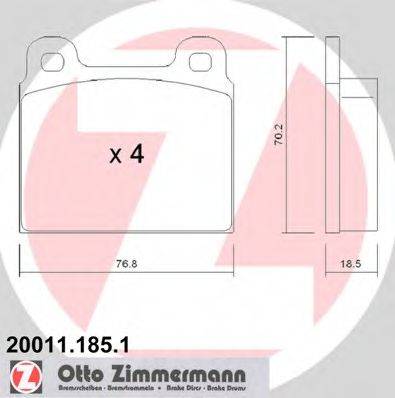 Тормозные колодки ZIMMERMANN 20011.185.1