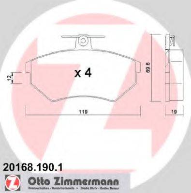 ZIMMERMANN 201681901 Комплект гальмівних колодок, дискове гальмо