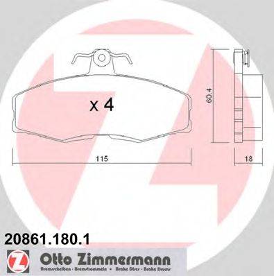 Тормозные колодки ZIMMERMANN 20861.180.1