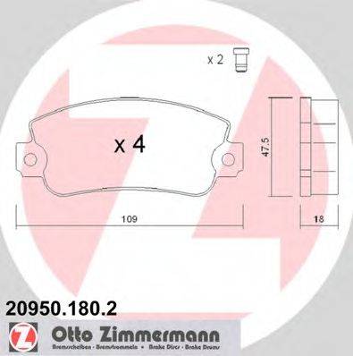 Тормозные колодки ZIMMERMANN 20950.180.2