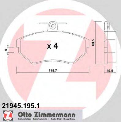 Тормозные колодки ZIMMERMANN 21945.195.1
