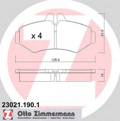 ZIMMERMANN 230211901 Комплект гальмівних колодок, дискове гальмо