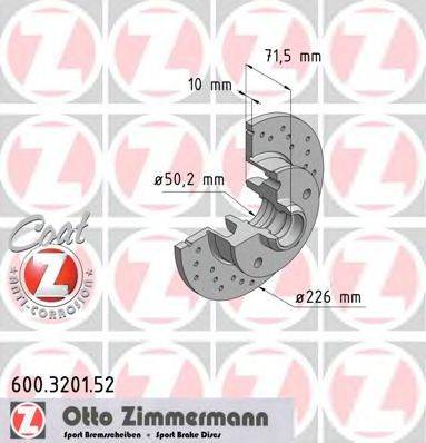 Тормозной диск ZIMMERMANN 600.3201.52
