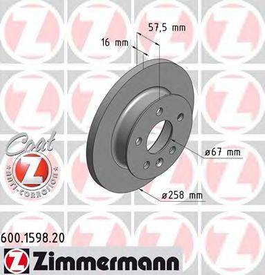 ZIMMERMANN 600159820 Тормозной диск