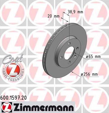 Тормозной диск ZIMMERMANN 600.1597.20