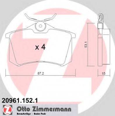 ZIMMERMANN 209611521 Тормозные колодки