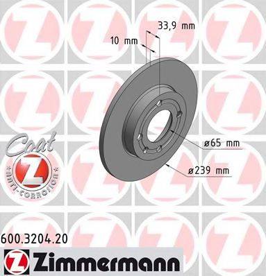 Тормозной диск ZIMMERMANN 600.3204.20