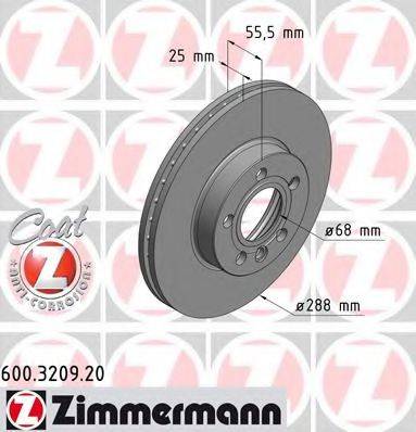 Тормозной диск ZIMMERMANN 600.3209.20
