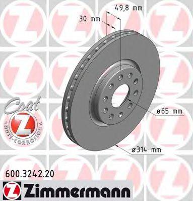 Тормозной диск ZIMMERMANN 600.3242.20