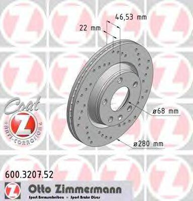 ZIMMERMANN 600320752 Тормозной диск