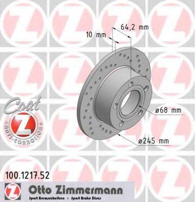 ZIMMERMANN 100121752 гальмівний диск