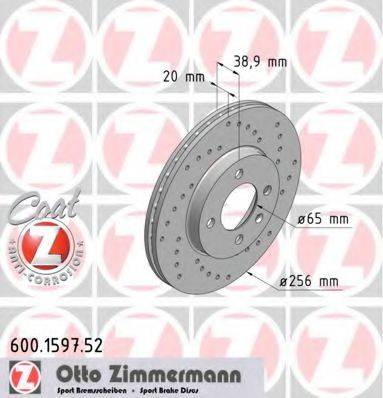 гальмівний диск ZIMMERMANN 600.1597.52