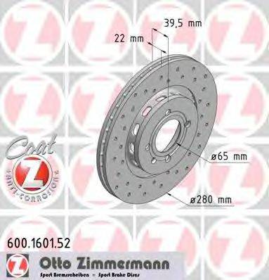 Тормозной диск ZIMMERMANN 600.1601.52