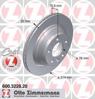ZIMMERMANN 600322820 Тормозной диск