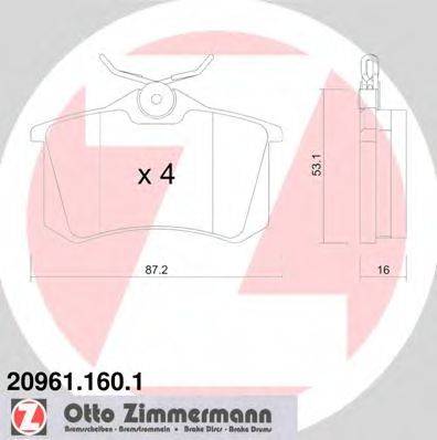 ZIMMERMANN 209611601 Тормозные колодки