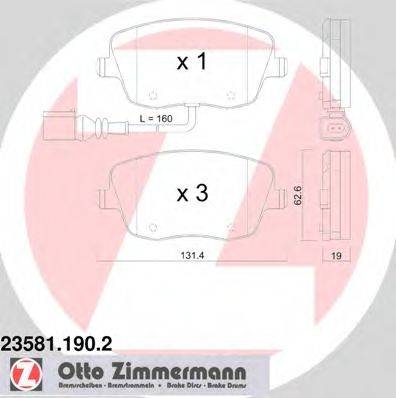 Тормозные колодки ZIMMERMANN 23581.190.2
