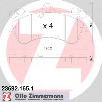 ZIMMERMANN 236921651 Комплект гальмівних колодок, дискове гальмо