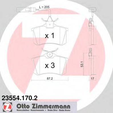 Тормозные колодки ZIMMERMANN 23554.170.2