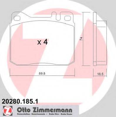 ZIMMERMANN 202801851 Комплект гальмівних колодок, дискове гальмо