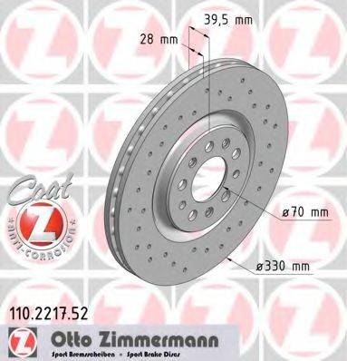 гальмівний диск ZIMMERMANN 110.2217.52 гальмівний диск ZIMMERMANN 110.2217.52