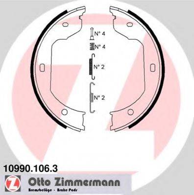 Комплект гальмівних колодок, стоянкова гальмівна система ZIMMERMANN 10990.106.3