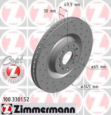 Тормозной диск ZIMMERMANN 100.3301.52