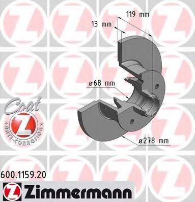 Тормозной диск ZIMMERMANN 600.1159.20