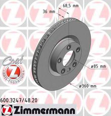 Тормозной диск ZIMMERMANN 600.3248.20