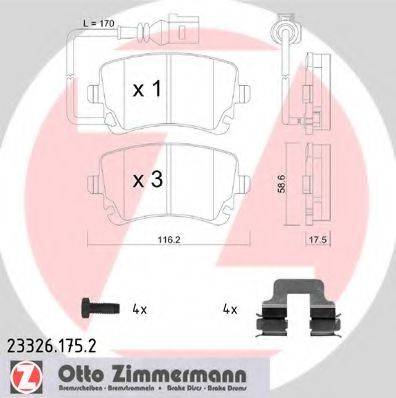 ZIMMERMANN 233261752 Комплект гальмівних колодок, дискове гальмо