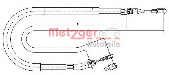 METZGER 109873 Трос, стоянкова гальмівна система