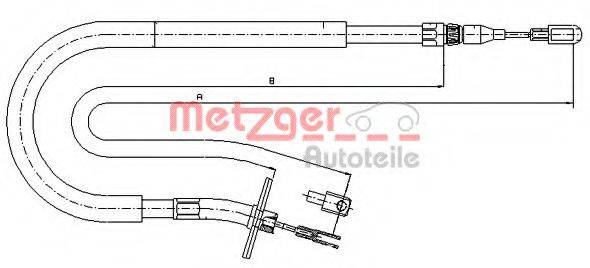 METZGER 109875 Трос, стояночная тормозная система