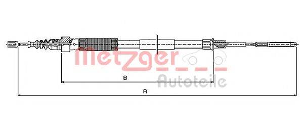 METZGER 107408 Трос, стоянкова гальмівна система