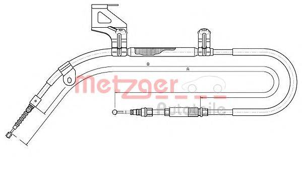 Трос, стояночная тормозная система METZGER 10.7482