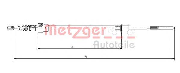 Трос, стояночная тормозная система METZGER 19.105E