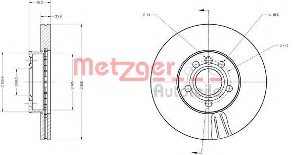 Тормозной диск METZGER 6110178