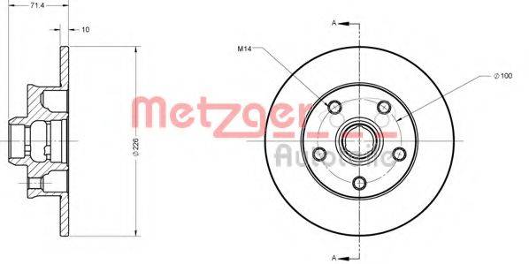 Тормозной диск METZGER 6110232