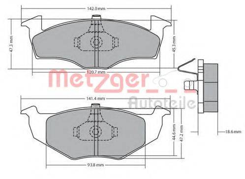METZGER 1170217 Комплект гальмівних колодок, дискове гальмо